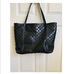 Leather Checkered Handbag🖤